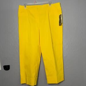 Zac & Rachel Women's Pull-on Slim Leg Crop Pant, Habanero Gold, 14